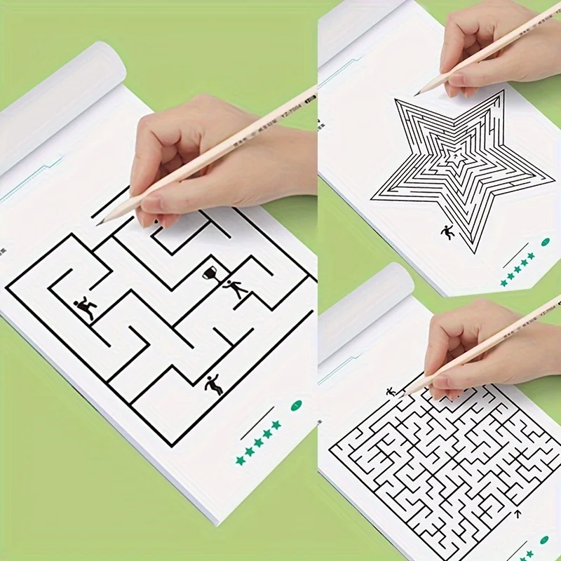 32-Page Children's Maze Game Book for Student Concentration Training, Intelligence Development, Early Education Toys, and Children