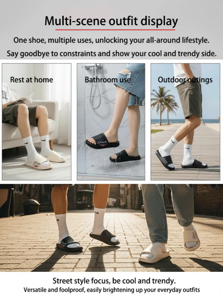 Summer Innovative Design EVA Men's Shoes, Soft and Lightweight Home Slippers, Suitable for Indoor and Outdoor Leisure Activities
