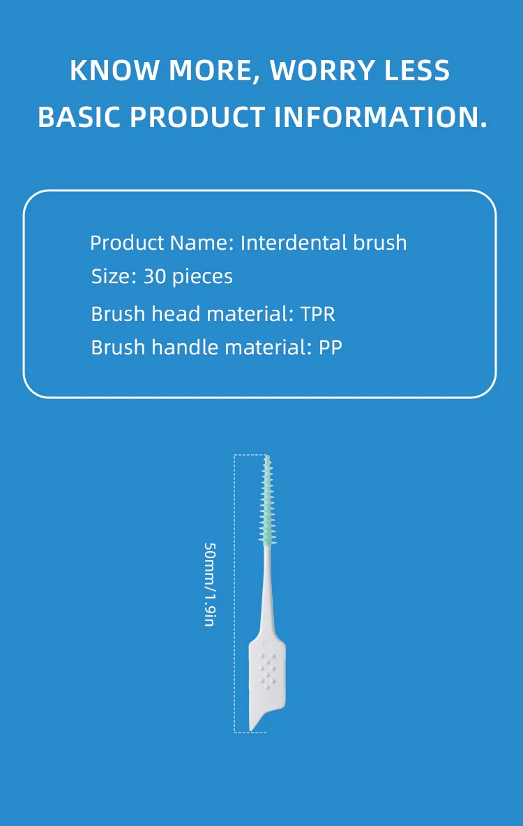 150Pcs/box Interdental Brush Soft Rubber Teeth Cleaning Tools Dental Cleaning Between Teeth Toothbrush Oral Hygiene Care Tools-