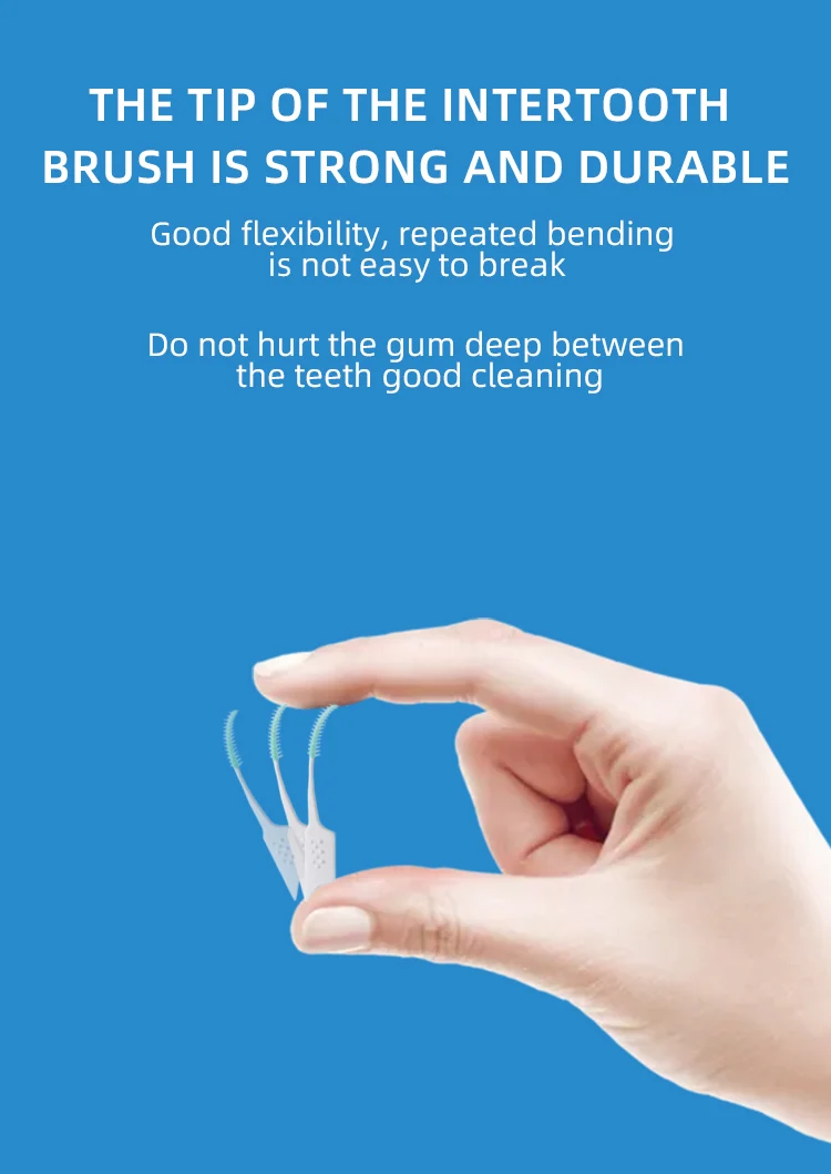 150Pcs/box Interdental Brush Soft Rubber Teeth Cleaning Tools Dental Cleaning Between Teeth Toothbrush Oral Hygiene Care Tools-