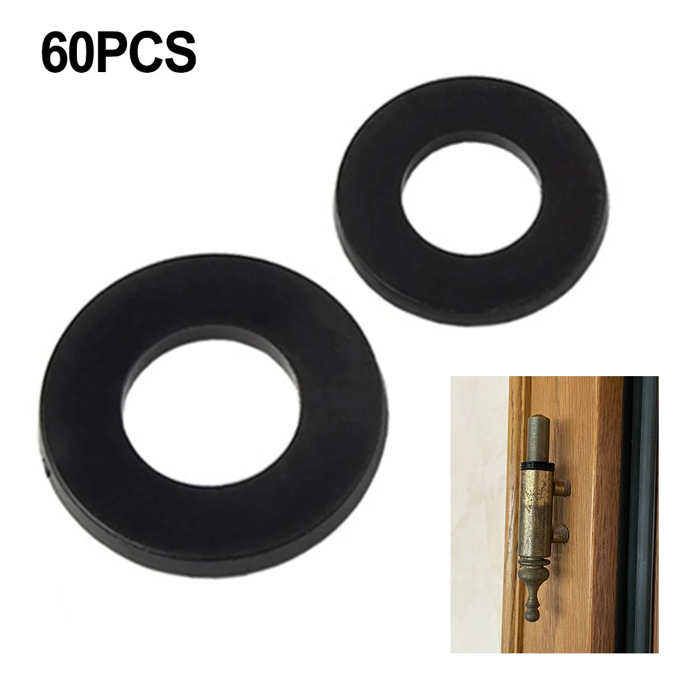 60pc Fitting Rings Washer White Plastic For Door Hinge 0.5-1.2mm Nylon Gasket High Temperature Insulation Flat Gasket