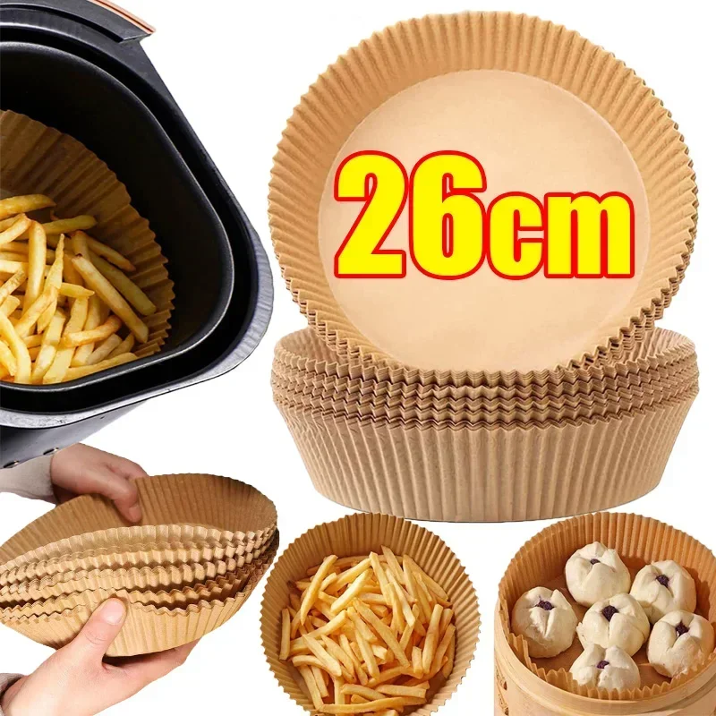 Cooking Paper Air Fryer Disposable Paper Square Round Baking Barbecue Plate NonStick Mat Kitchen Oven Oil Absorbing Paper Tool