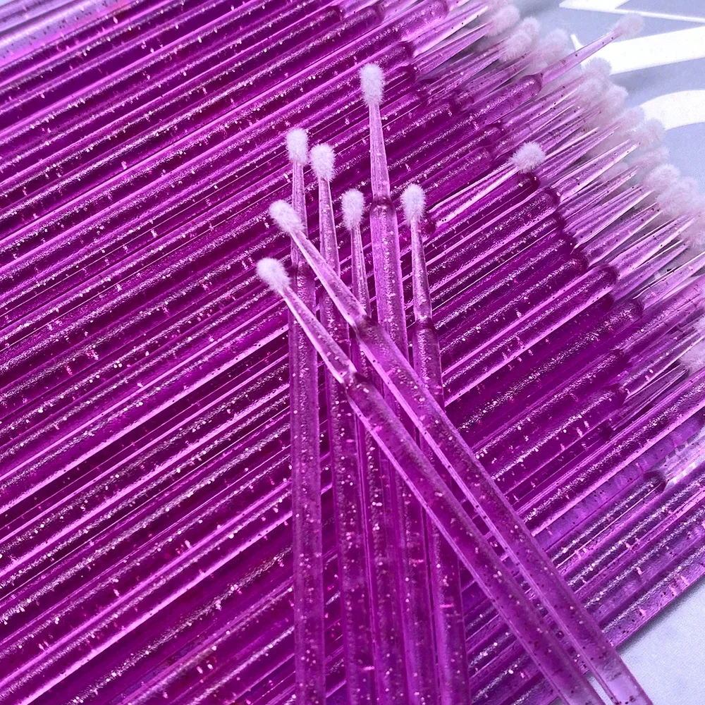 100pcs Micro Brush Crystal Lash Removing Swab Microbrush Mascara Wands Applicator Eyelash Extension Makeup Brushes Tools