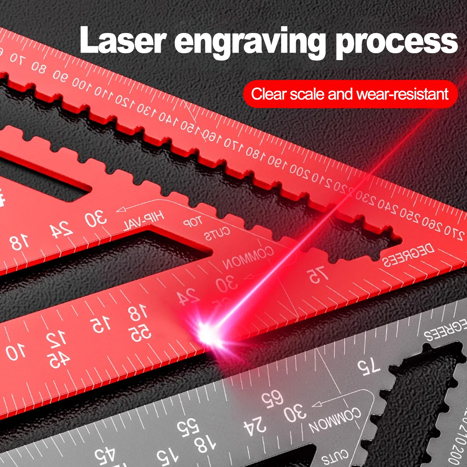Woodworking Aluminum Alloy Triangle Gauges Measuring Gauging Tools High Precision Marker Angle Ruler Metric and Imperial