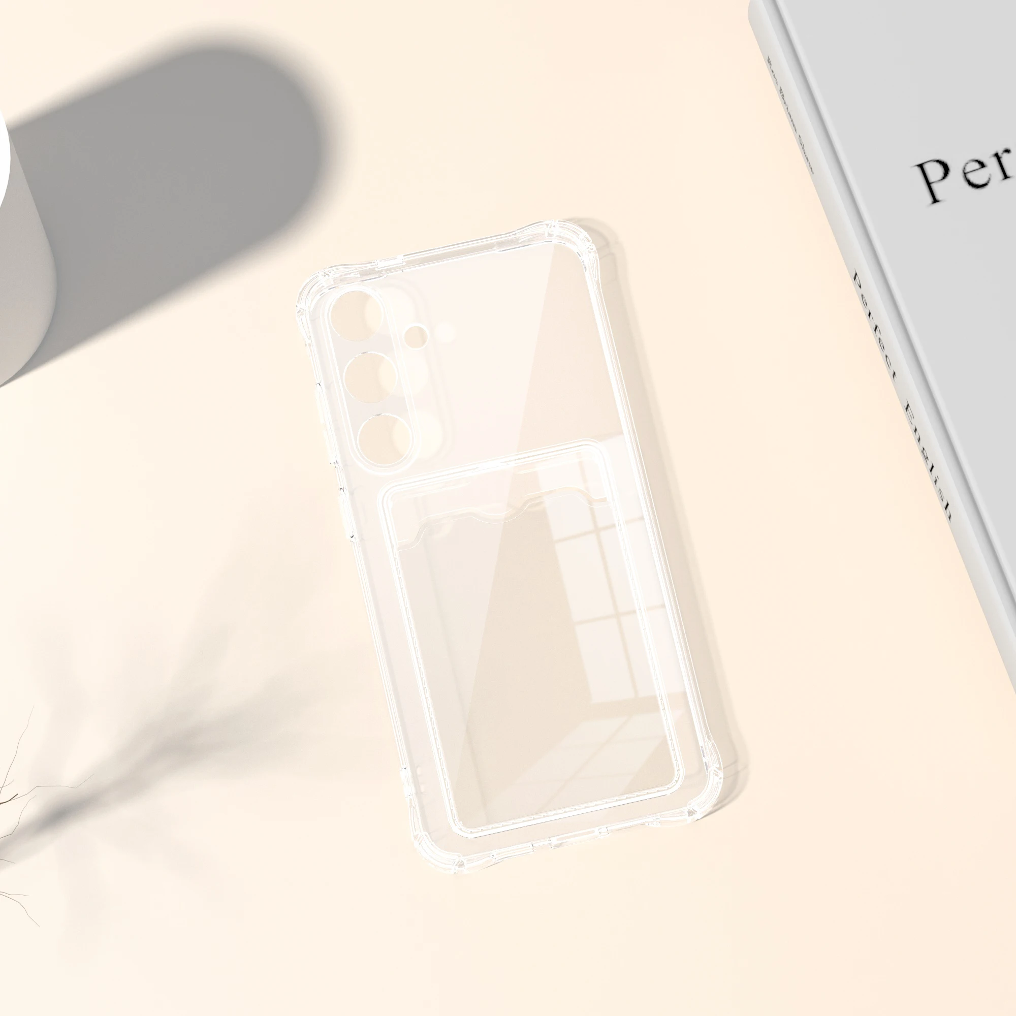 Transparent Card Slot Silicone Case For Samsung Galaxy S26 S25 Edge S24 S23 S22 S21 Plus Note 20 Ultra S20 FE Protection Cover