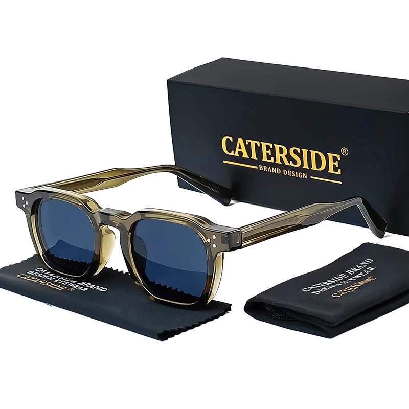 CATERSIDE Fashion Men Sunglasses Small Frame Square Personalized Design Sun Glasses Women Travel Party Business Festival Gift