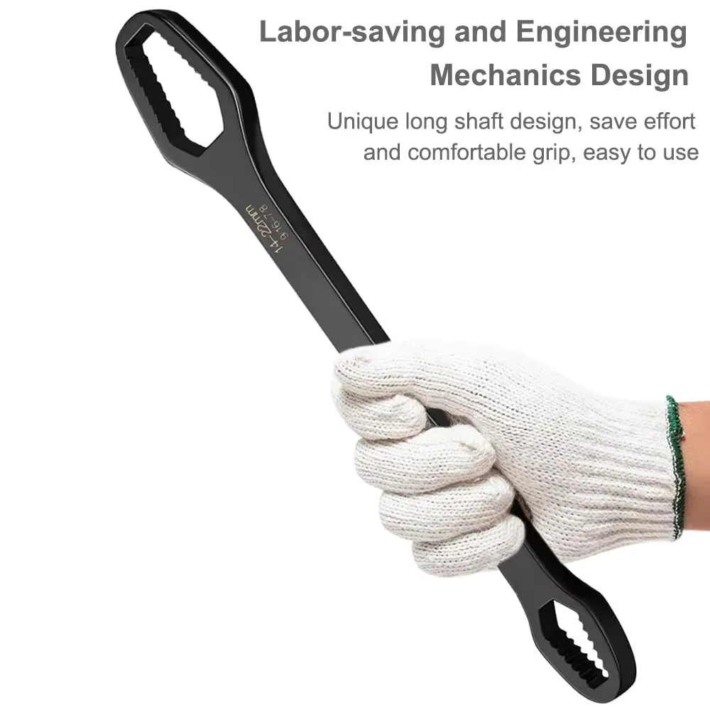 8-22mm 3-17mm Double End Universal Wrench Multifunctional , Self-Tightening Wrench Repair Tools Double Ended Wrench