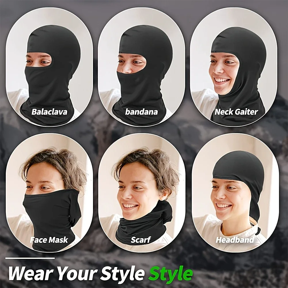 3 Pieces Quick-dry Balaclava Sports Full Face Mask Soft Breathable Beanies Cycling Helmet Liner Running Hiking Fishing Hood Caps