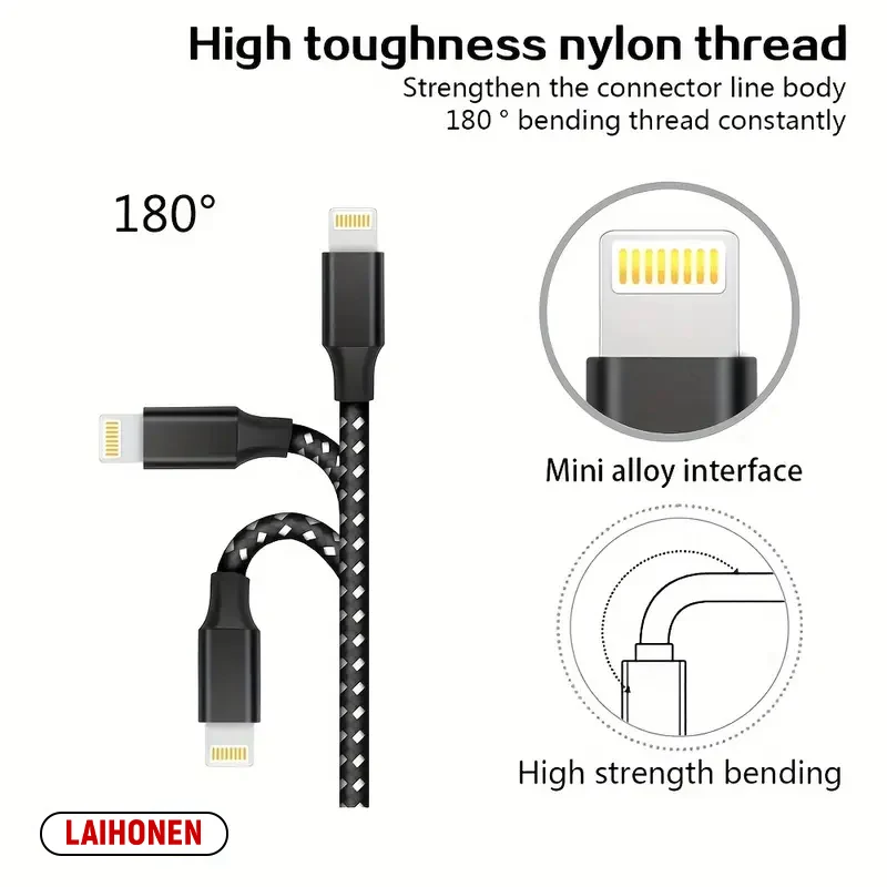 1M 2M 3M USB A To Lightning MFi Certified Cable For iPhone 14 13 12 11 X XR Pro Max Fast Charging Cable Charger Data Wire Cord