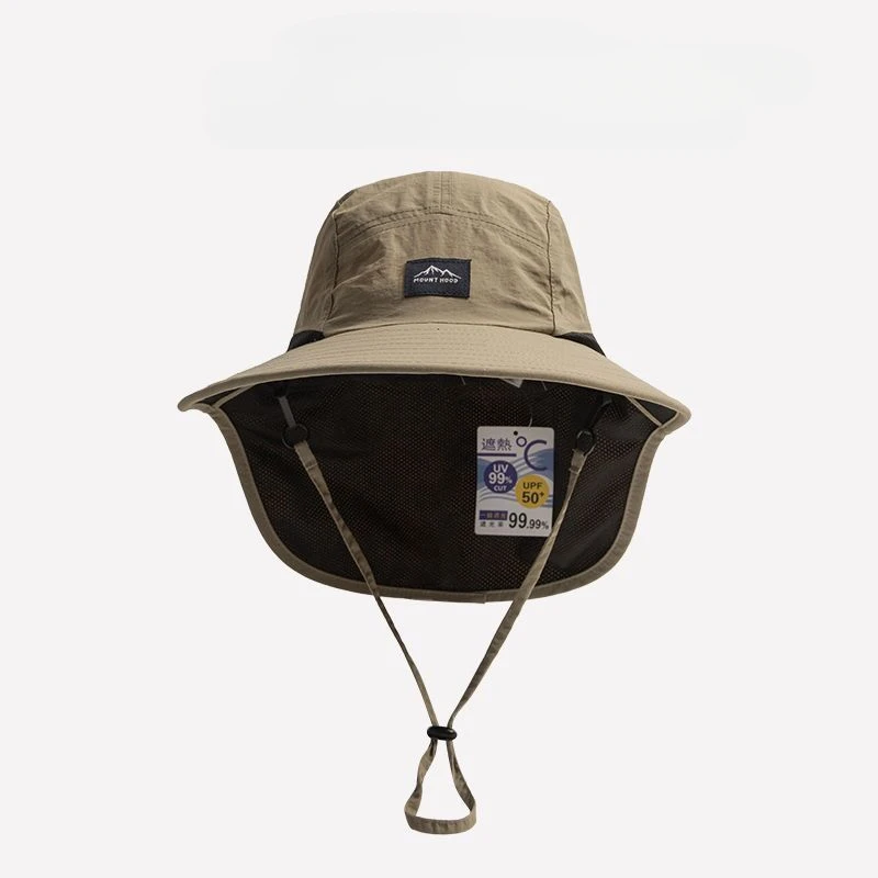Unisex Summer Wide Brim Waterproof Quick-drying Panama Caps Outdoor Visor Bucket Hats Mesh Breathable Sun Hat with Neck Flap