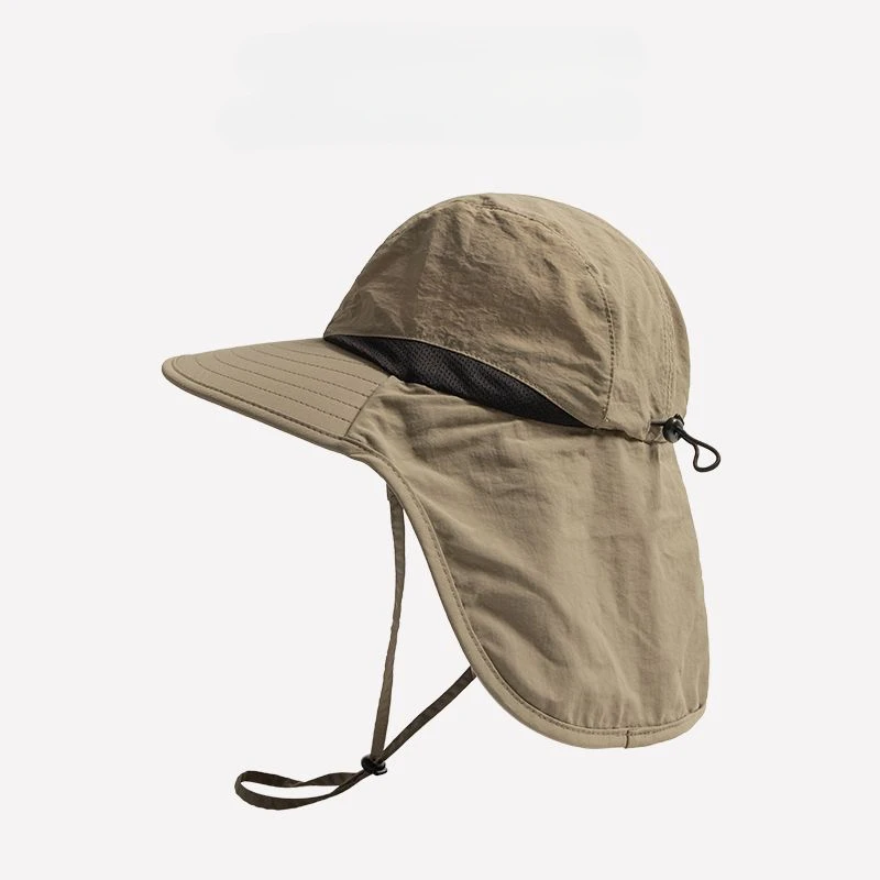 Unisex Summer Wide Brim Waterproof Quick-drying Panama Caps Outdoor Visor Bucket Hats Mesh Breathable Sun Hat with Neck Flap