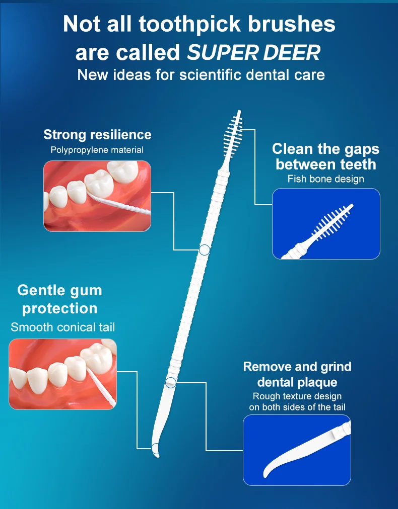 300 PCs Boxed Toothpick Brush Plastic Toothpick Disposable Household Interdental Brush Teeth Picking Dental Floss