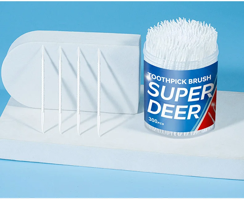 300 PCs Boxed Toothpick Brush Plastic Toothpick Disposable Household Interdental Brush Teeth Picking Dental Floss
