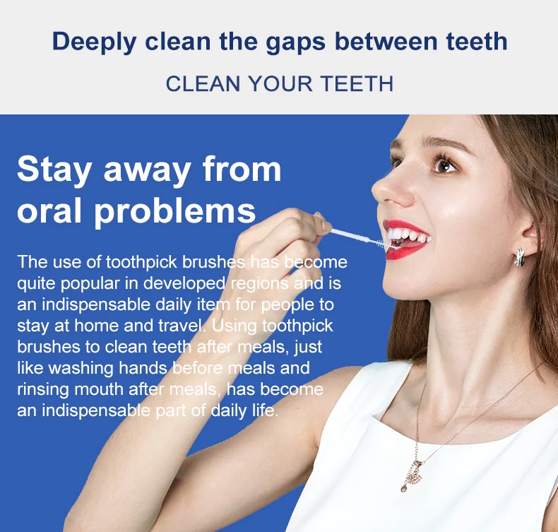 300 PCs Boxed Toothpick Brush Plastic Toothpick Disposable Household Interdental Brush Teeth Picking Dental Floss