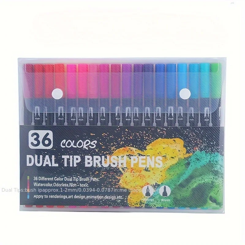 Vibrant Double-Ended Watercolor Markers – Art Set for Drawing & Crafts, Durable Plastic Bodies, Christmas Gift
