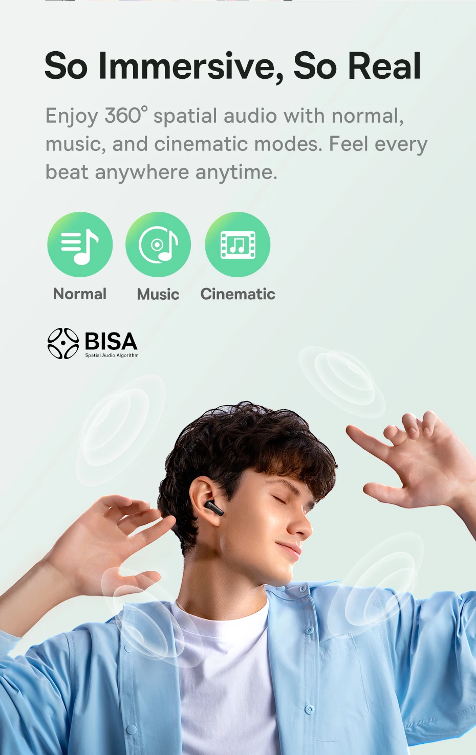 Baseus Bass EP10 NC -43dB Noise Cancelling ANC True Wireless Earbuds Bluetooth 6.0 In-Ear Wireless Earphones 4-Mics ENC Ear buds