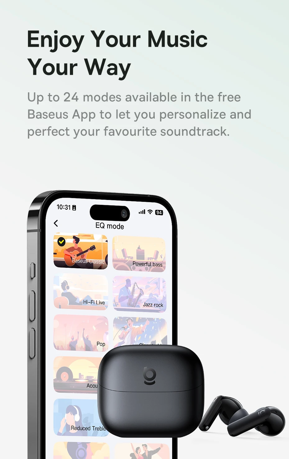 Baseus Bass EP10 NC -43dB Noise Cancelling ANC True Wireless Earbuds Bluetooth 6.0 In-Ear Wireless Earphones 4-Mics ENC Ear buds