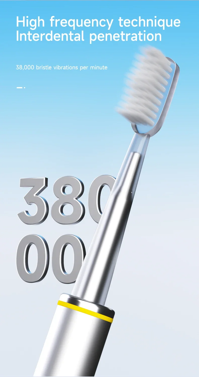 Electric Toothbrush Mental Thin Brush Body Specially for Women Pure Wisdom Beauty Soft DuPont Bristle