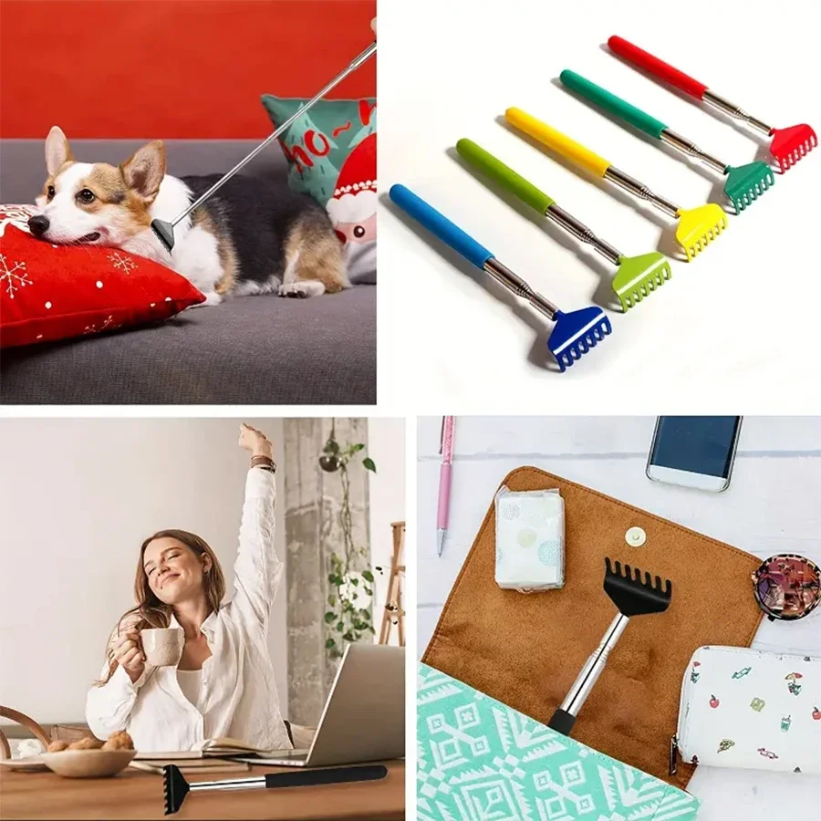 Extendable Portable Telescoping Metal Back Scratchers Hand Massager with Handles for Thanksgiving Birthday Christmas Gifts