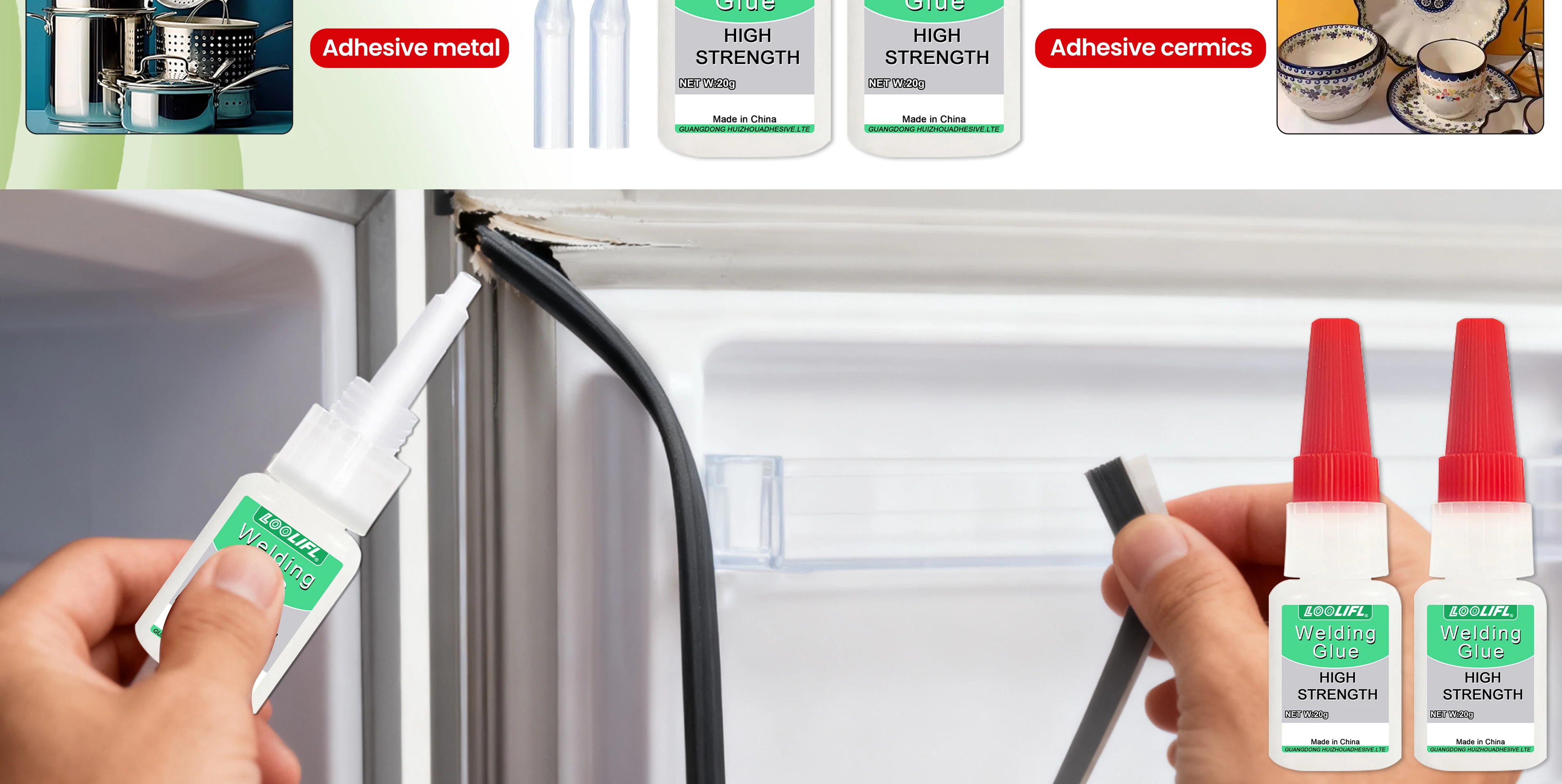 Special glue for refrigerator, super glue, plastic glue, refrigerator seal, transparent, low temperature tolerance, antifreeze.