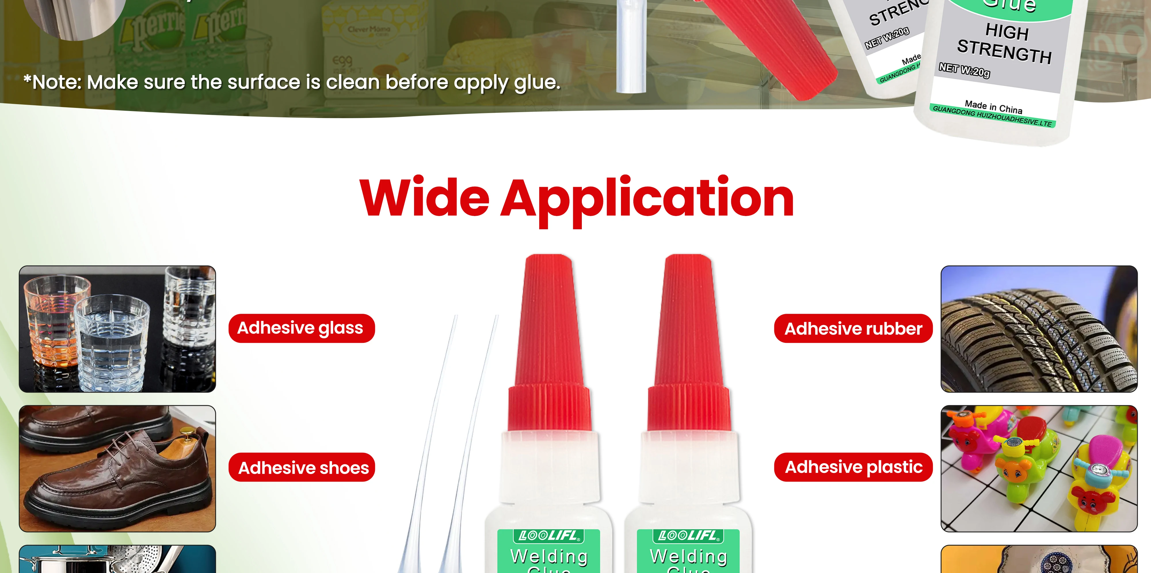 Special glue for refrigerator, super glue, plastic glue, refrigerator seal, transparent, low temperature tolerance, antifreeze.