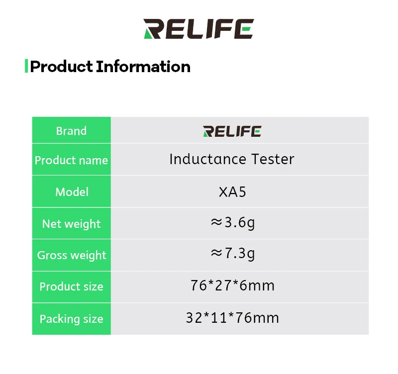 RELIFE XA5 Inductance Tester Electromagnetic Non-Contact Fault Detection Tool for Phones PCB Motherboard Repair Diagnostics