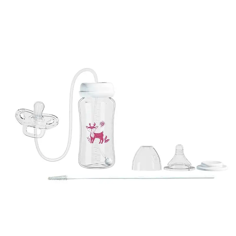 3-in-1 Hands-Free 300ML Wide-neck Baby Bottle,Milk Storage Bottle,Pacifier,Multi-Function Anti-Drop Gravity Ball Feeding Bottle