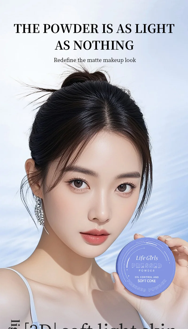 Life Girls Skin Tone Waterproof, Sweat-Proof Powder, Naturally Brightens, Conceals Concealer, Soft and Smooth, Natural and Transparent, Transparent Makeup, Own Puff