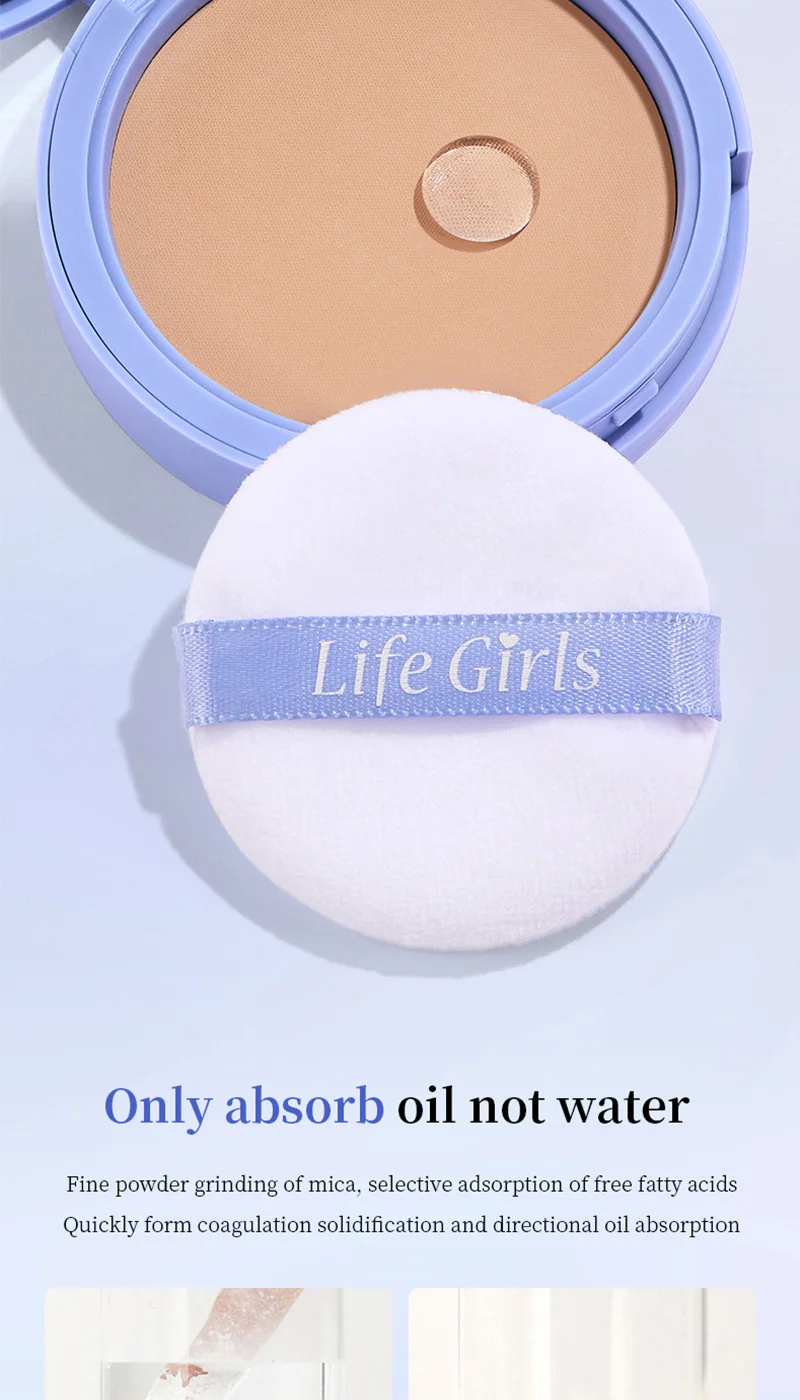 Life Girls Skin Tone Waterproof, Sweat-Proof Powder, Naturally Brightens, Conceals Concealer, Soft and Smooth, Natural and Transparent, Transparent Makeup, Own Puff