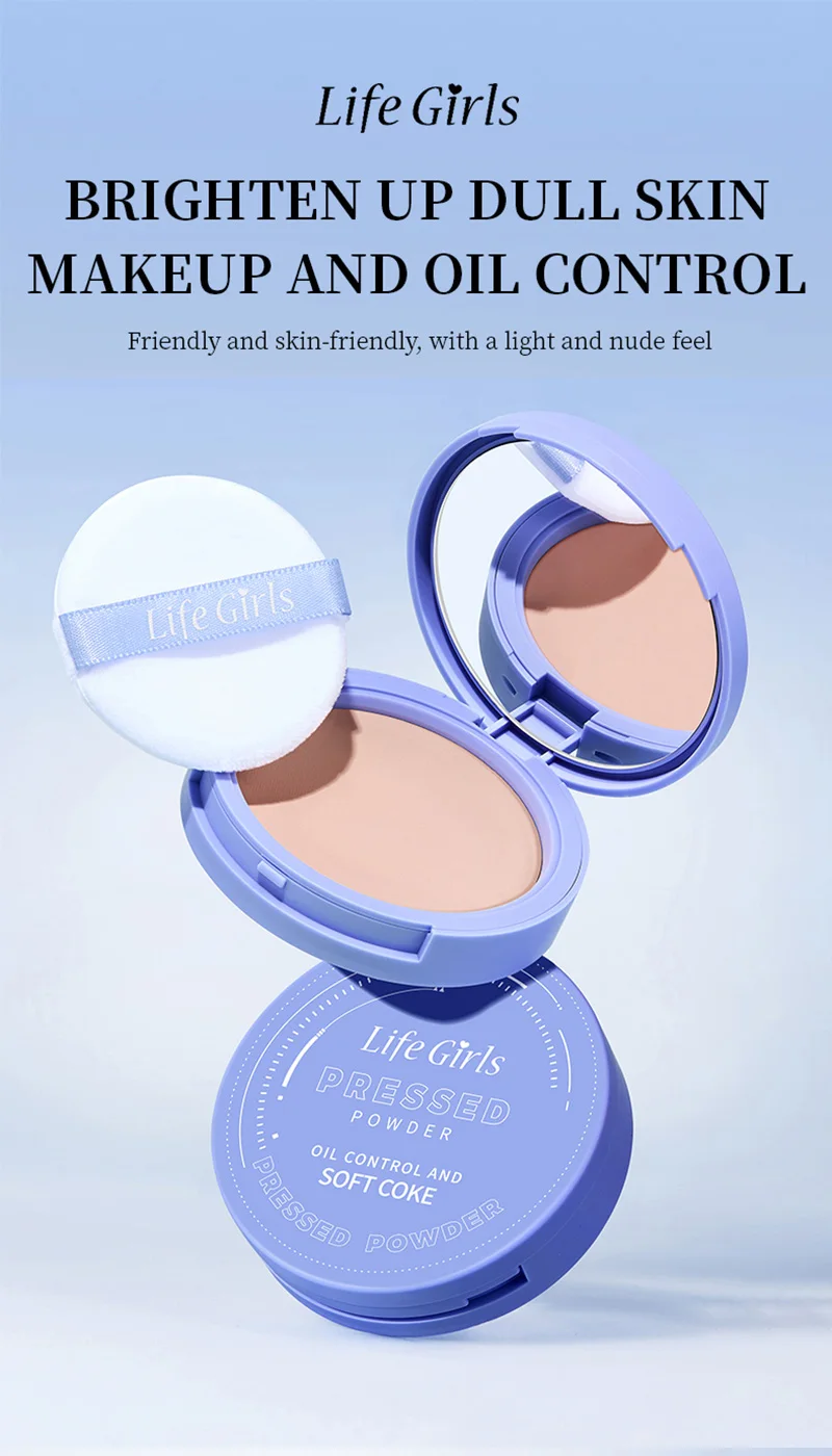 Life Girls Skin Tone Waterproof, Sweat-Proof Powder, Naturally Brightens, Conceals Concealer, Soft and Smooth, Natural and Transparent, Transparent Makeup, Own Puff