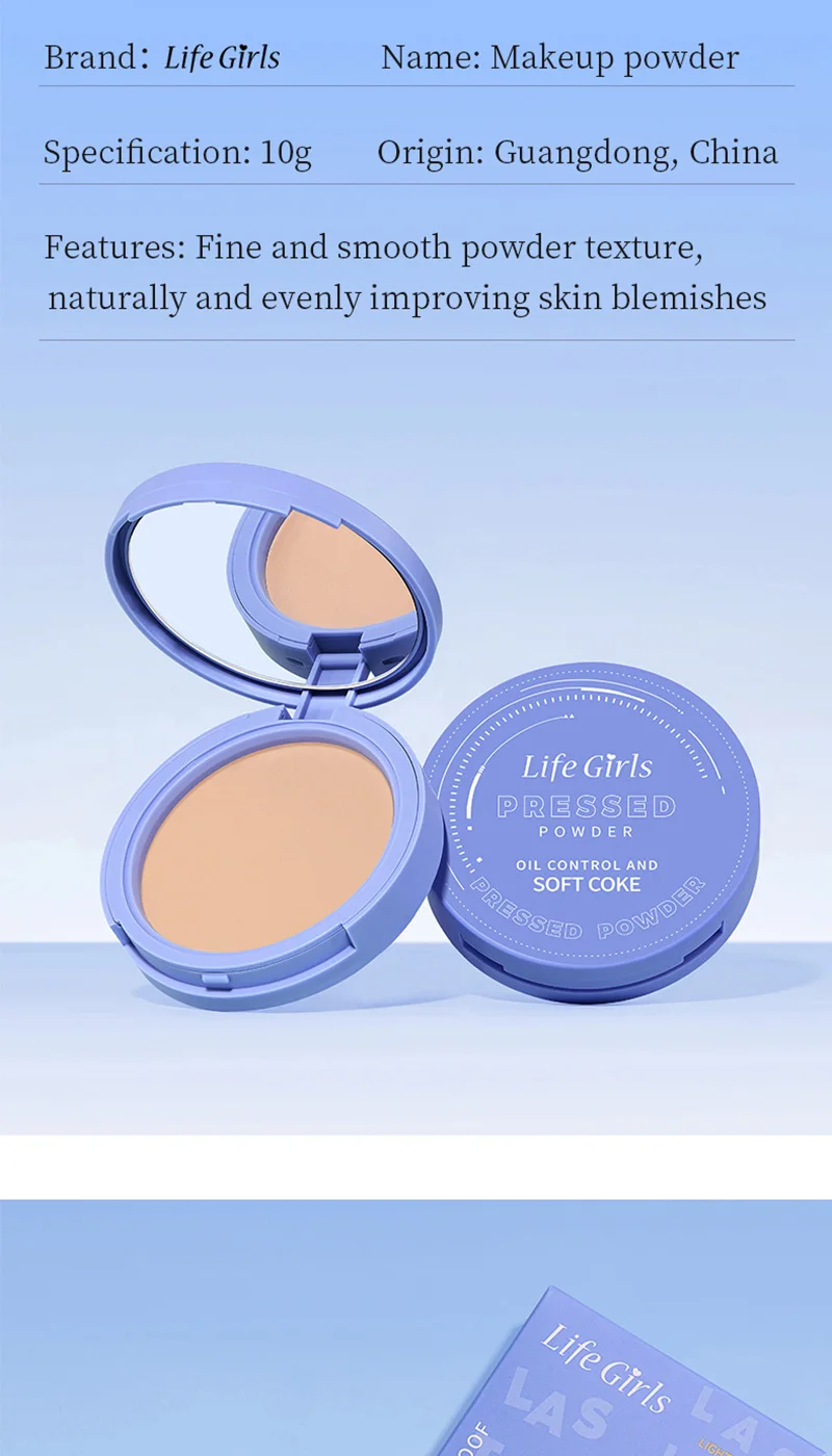 Life Girls Skin Tone Waterproof, Sweat-Proof Powder, Naturally Brightens, Conceals Concealer, Soft and Smooth, Natural and Transparent, Transparent Makeup, Own Puff