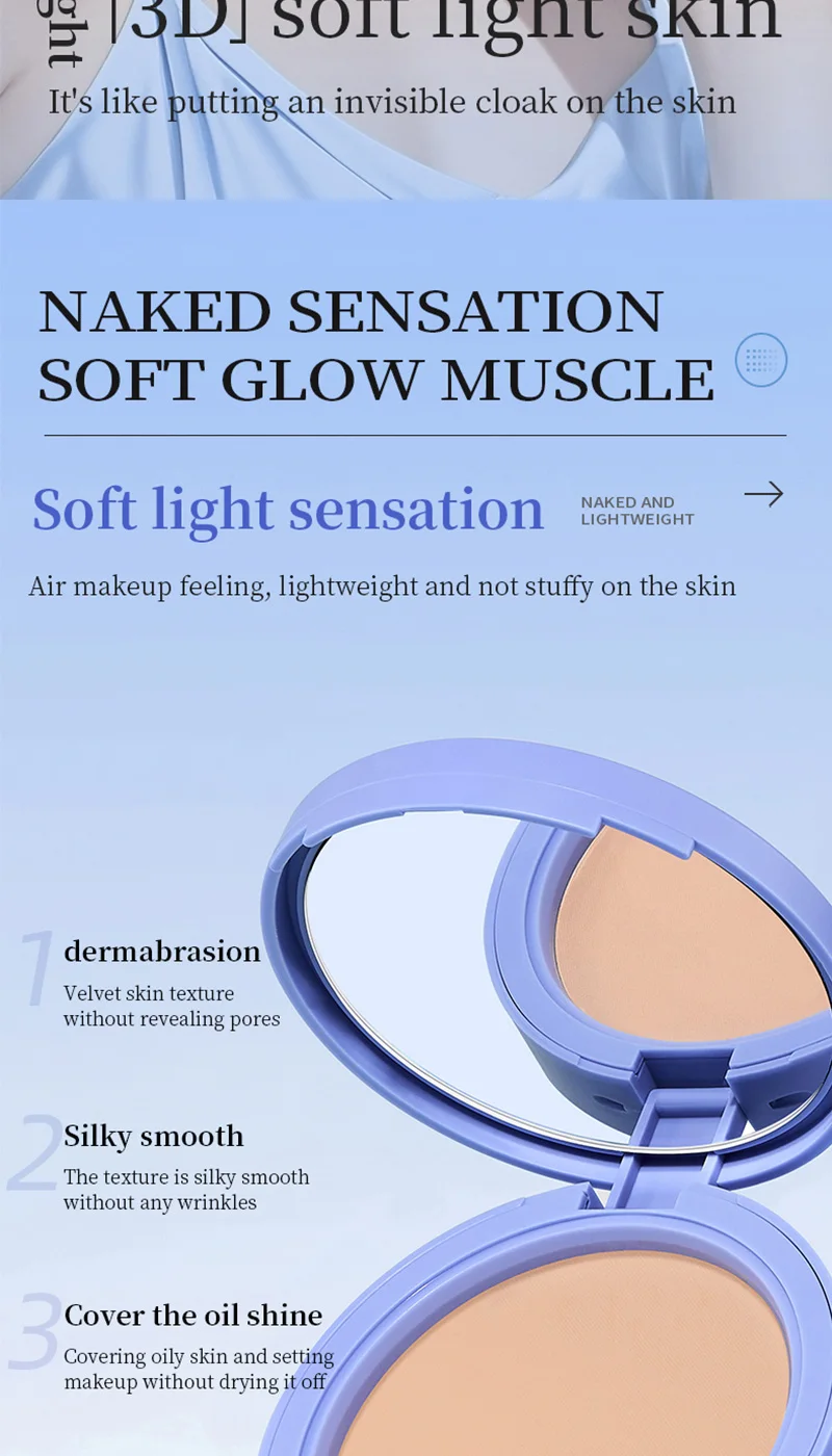 Life Girls Skin Tone Waterproof, Sweat-Proof Powder, Naturally Brightens, Conceals Concealer, Soft and Smooth, Natural and Transparent, Transparent Makeup, Own Puff