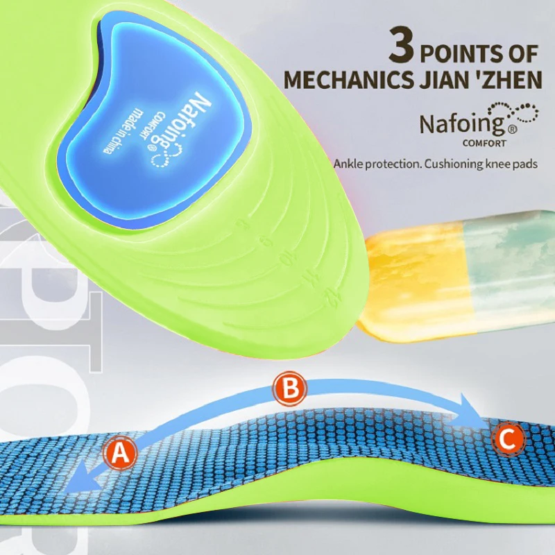 Orthopedic Insoles for Feet Sport Shock-absorbing Insole for Shoes Arch Support Plantar Fasciitis Templates Pads Men Women Sole