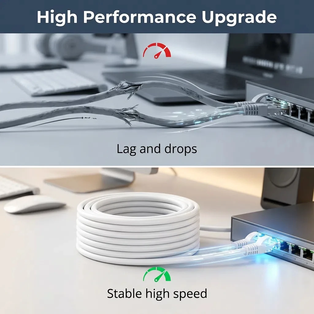 0.5/1/2/3/5/10/15/20/30/50M Cat6 Ethernet Cable RJ45 UTP 1000Mbps Network Cord LAN Wire Internet Lead Cord Router Computer Cable