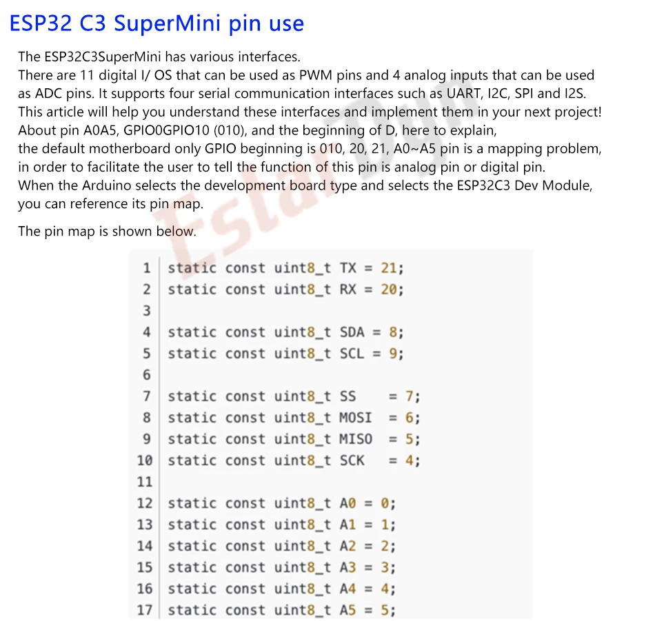 ESP32-C3 MINI Development Board ESP32 SuperMini Development Board ESP32-C3 Development Board WiFi Bluetooth Expansion Board