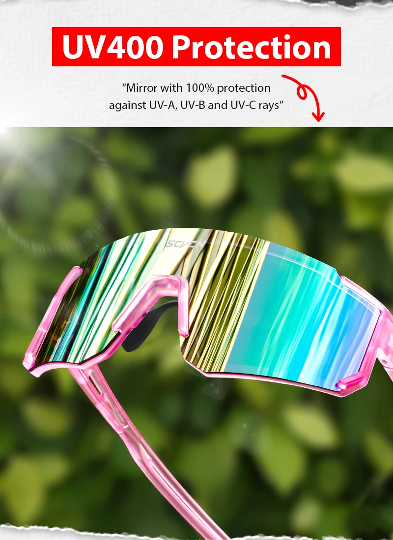 SCVCN New Outdoor Cycling Sunglasses Men Road Driving Bike Glasses Sports Mountain Climbing Women Bicycle Cycling UV400 Goggles