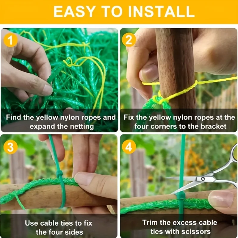 High-quality Garden Climbing Netting Strong Nylon Plant Trellis for Climbing Plants Loofah Morning Glory Flowers Cucumber Vine