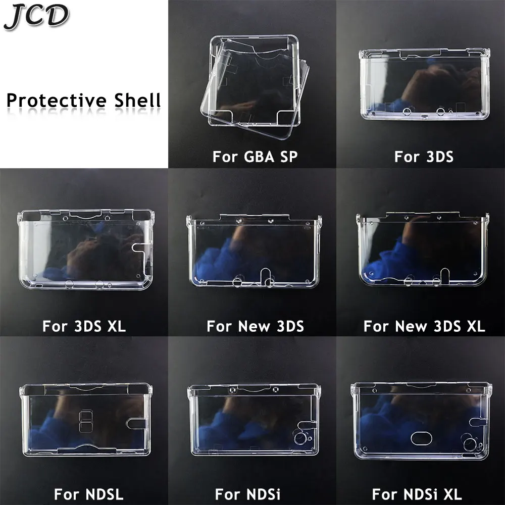 JCD Plastic Clear Crystal Protective Hard Shell Skin Case Cover For GBA SP NDSL DSI NDSi XL 3DS XL New 3DS XL LL Console