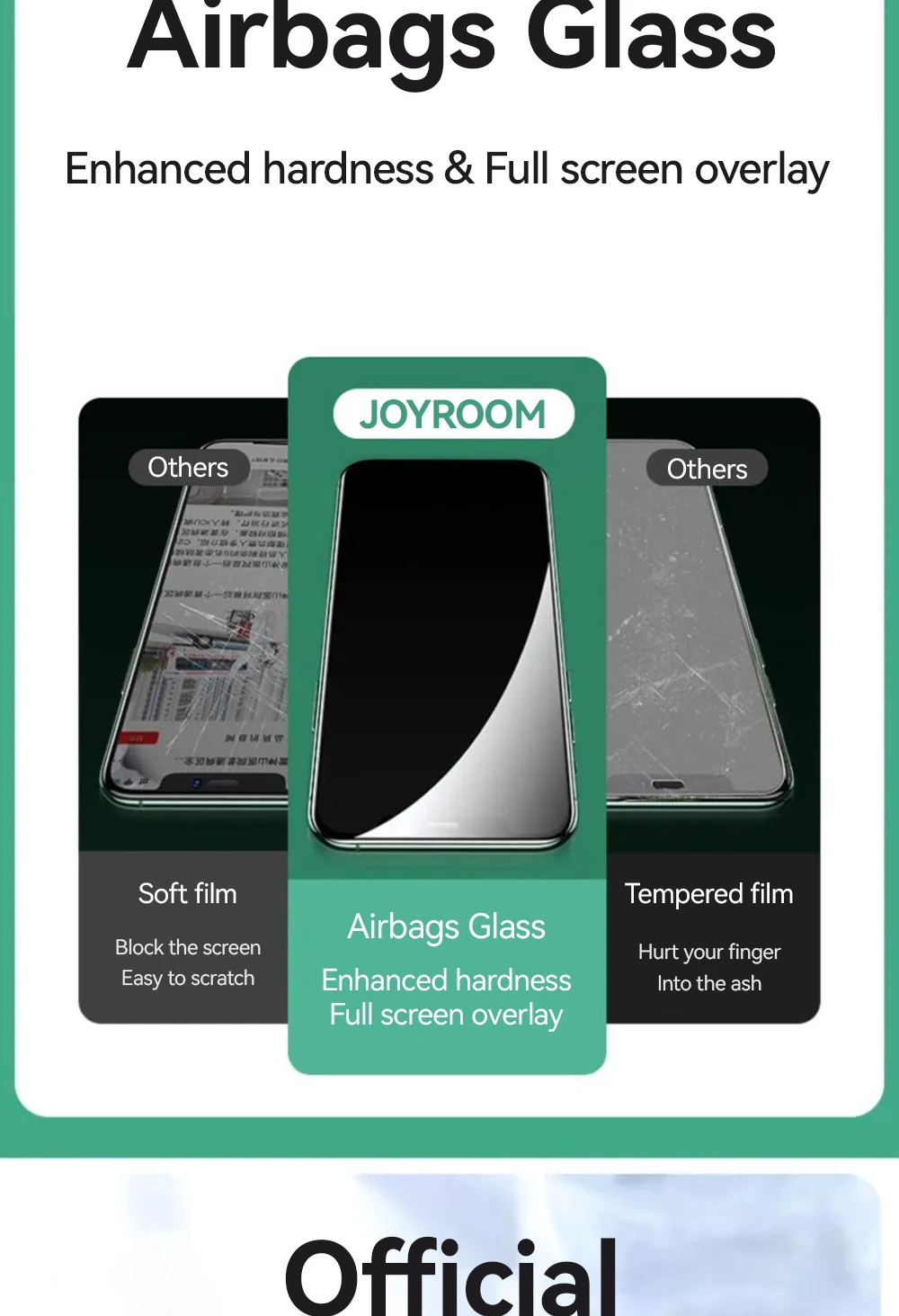 Joyroom 1/2/3pcs HD Glass Screen Protector for iPhone 18 17 16 15 14 13 Pro Max Full Screen Tempered Glass Protection for iPhone