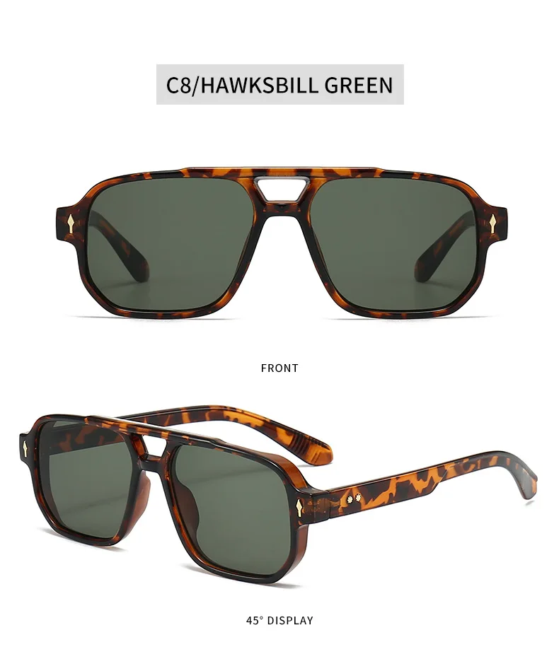 BOYSEEN Men's Square Tortoiseshell Sunglasses Preppy Style Black Frame Eyewear Can Make Prescription
