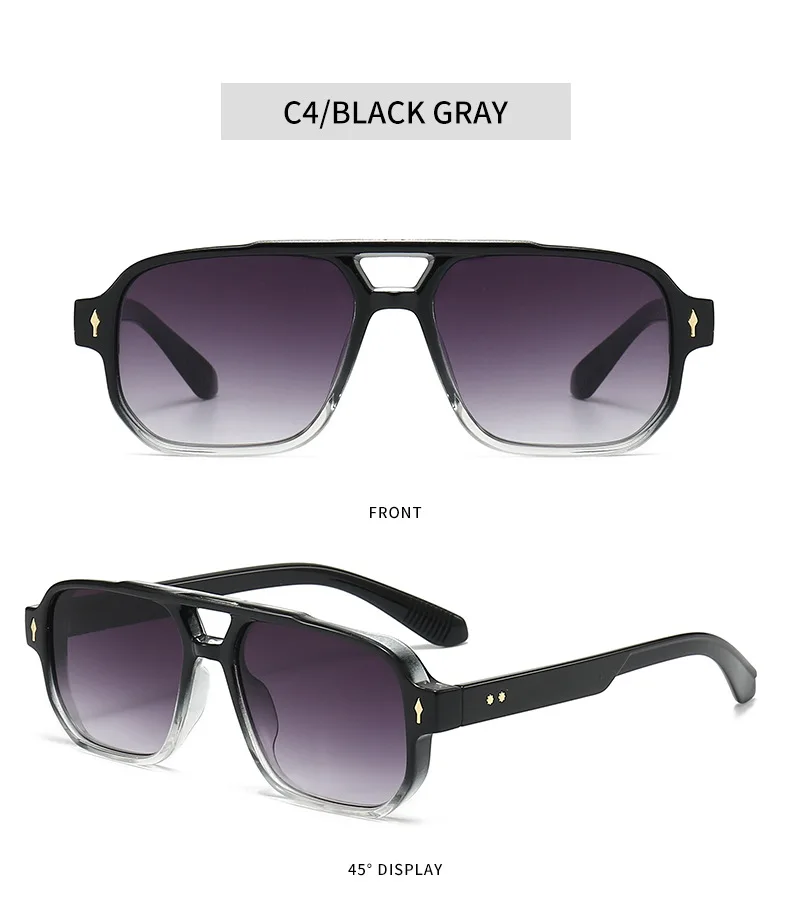 BOYSEEN Men's Square Tortoiseshell Sunglasses Preppy Style Black Frame Eyewear Can Make Prescription