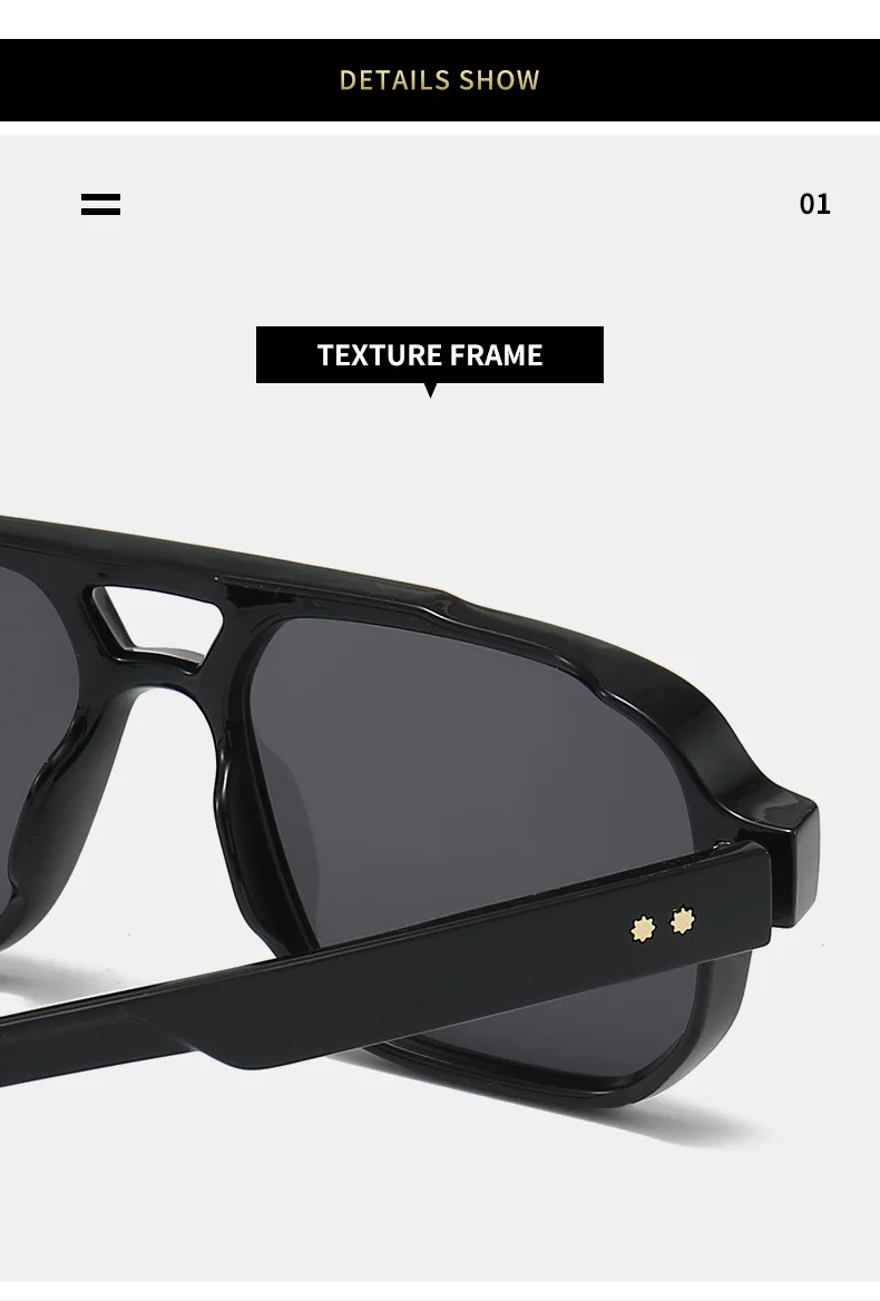 BOYSEEN Men's Square Tortoiseshell Sunglasses Preppy Style Black Frame Eyewear Can Make Prescription