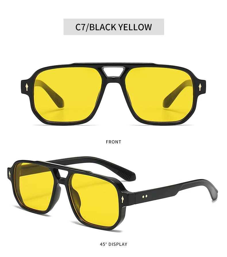 BOYSEEN Men's Square Tortoiseshell Sunglasses Preppy Style Black Frame Eyewear Can Make Prescription