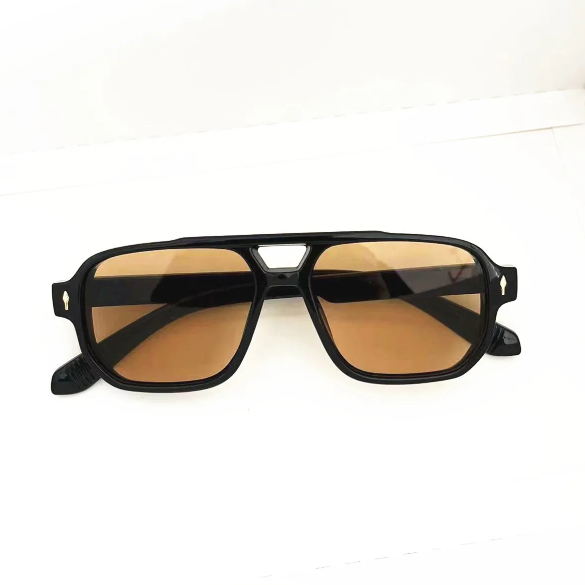 BOYSEEN Men's Square Tortoiseshell Sunglasses Preppy Style Black Frame Eyewear Can Make Prescription