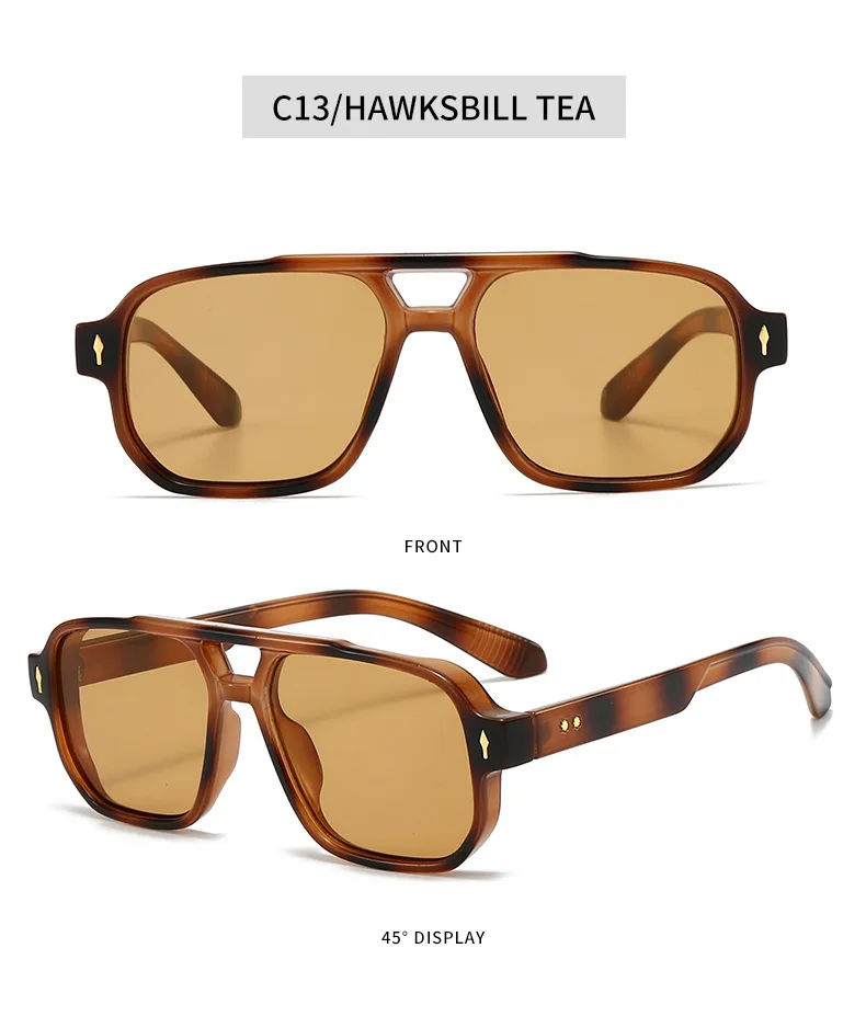 BOYSEEN Men's Square Tortoiseshell Sunglasses Preppy Style Black Frame Eyewear Can Make Prescription