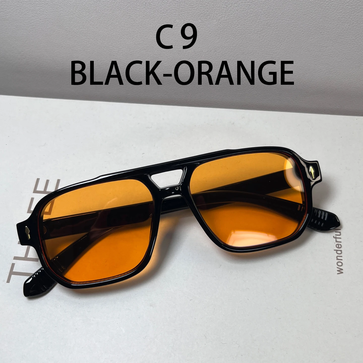 BOYSEEN Men's Square Tortoiseshell Sunglasses Preppy Style Black Frame Eyewear Can Make Prescription