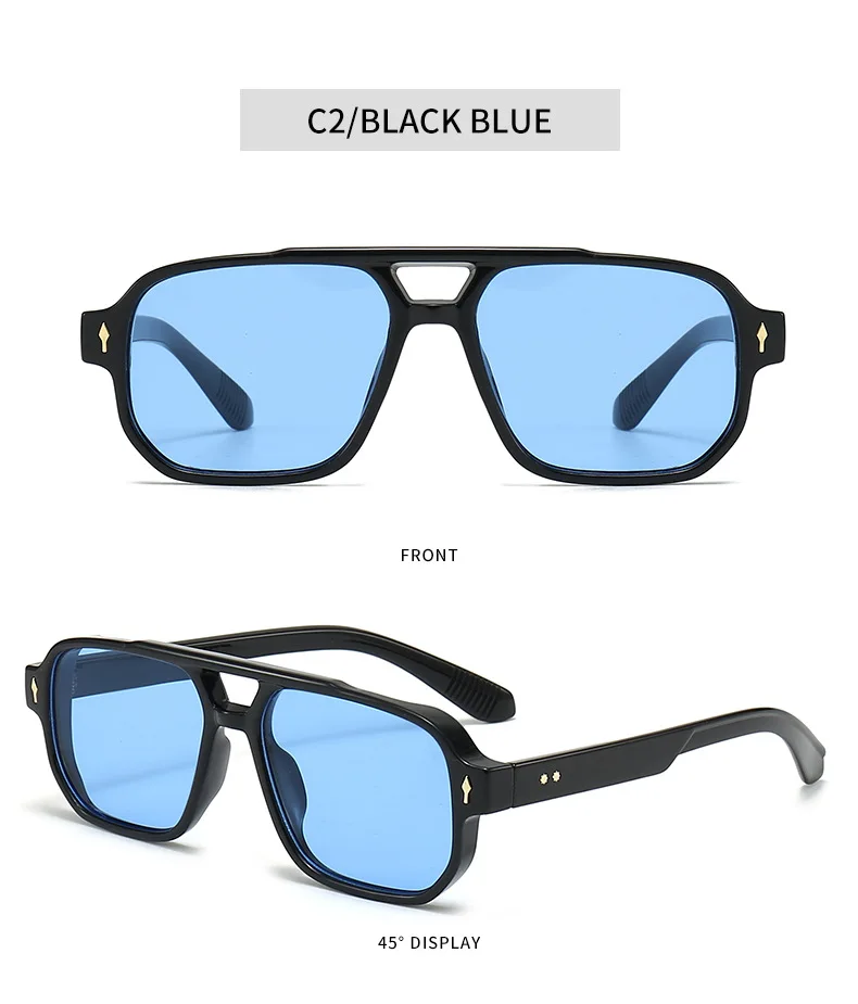 BOYSEEN Men's Square Tortoiseshell Sunglasses Preppy Style Black Frame Eyewear Can Make Prescription