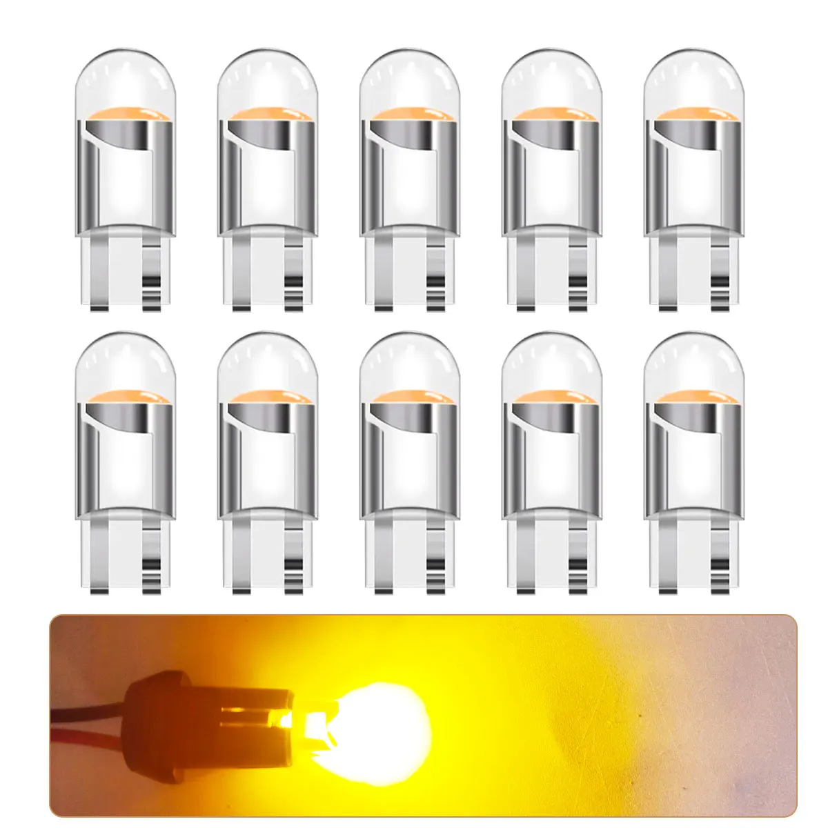 10Pcs 20Pcs Red Yellow White W5W T10 WY5W 192 194 168 LED Car Bulbs for Automotive Reading Width Clearance Turn Signal Lights