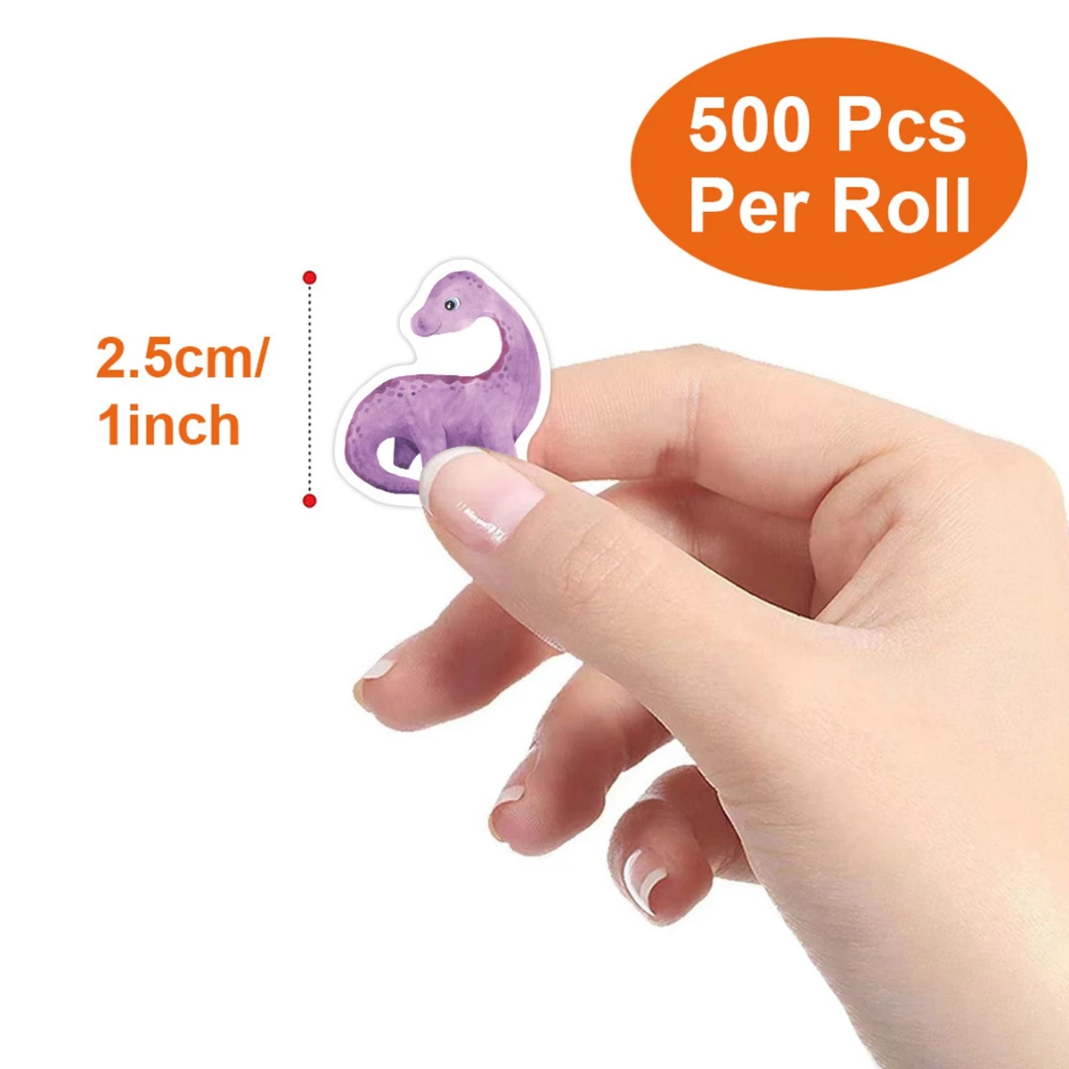 100-500pcs 1'' Round Dinosaur Stickers for Teacher Reward Stickers School Supplies Animal Incentive Roll Sticker for Home