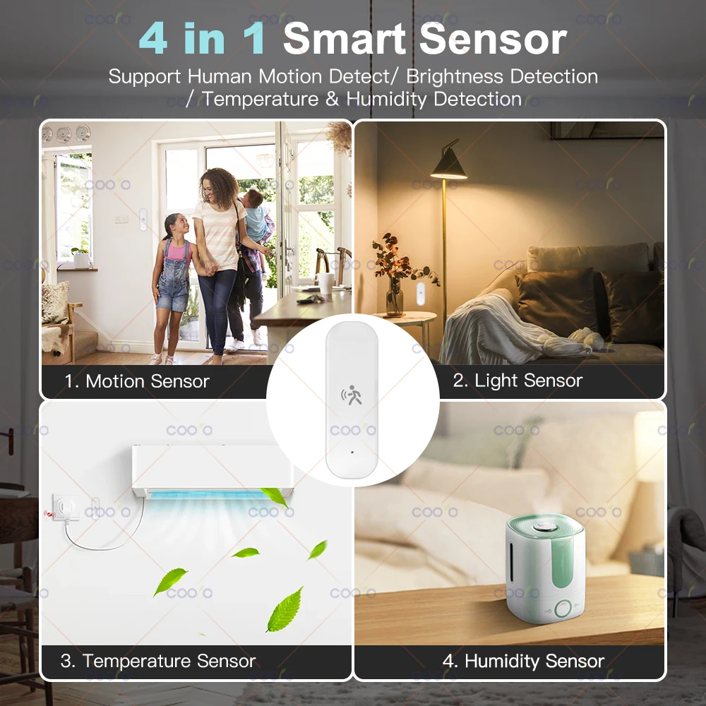 Zigbee 10G MmWave Radar Motion Sensor Human Detector with Illuminance Temperature Humidity Sensor Support Tuya Zigbee2MQTT